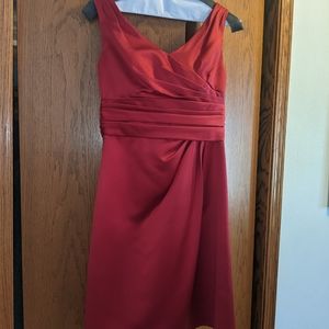 David's bridal apple red dress
